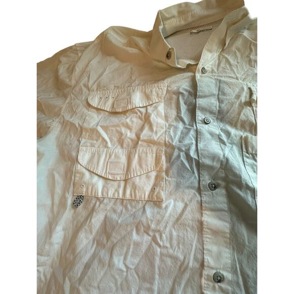 Columbia White Short Sleeve Button Down Shirt Men's Size XXL - Picture 4 of 10